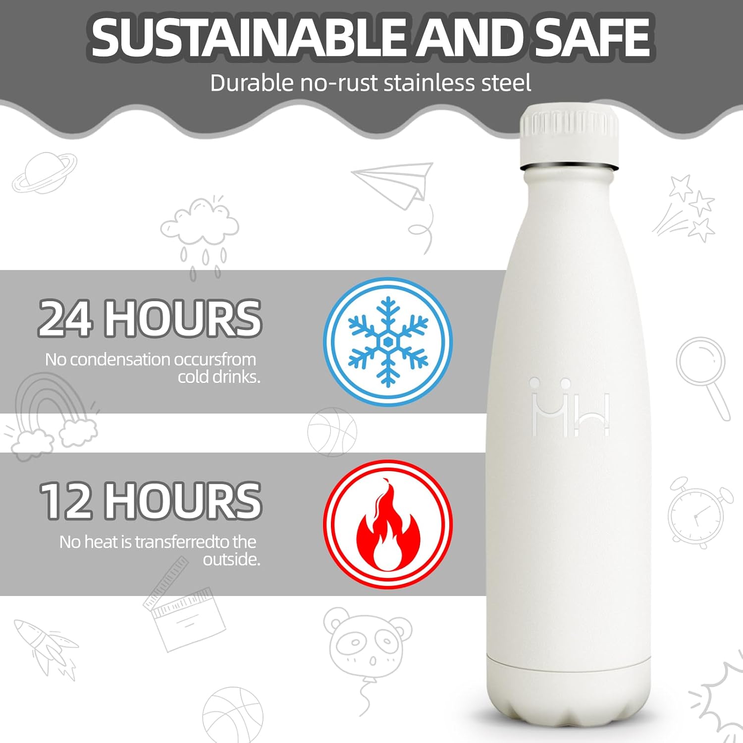 Detalle 2 de HoneyHolly Botella Térmica 500ML 🥤 Aislamiento Doble Sin Fugas