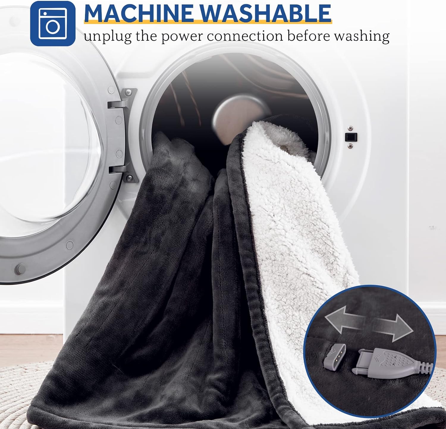 Detalle 2 de Sealy KTHB-QATVS-T Electric Heated Blanket, Twin Flannel and Sherpa