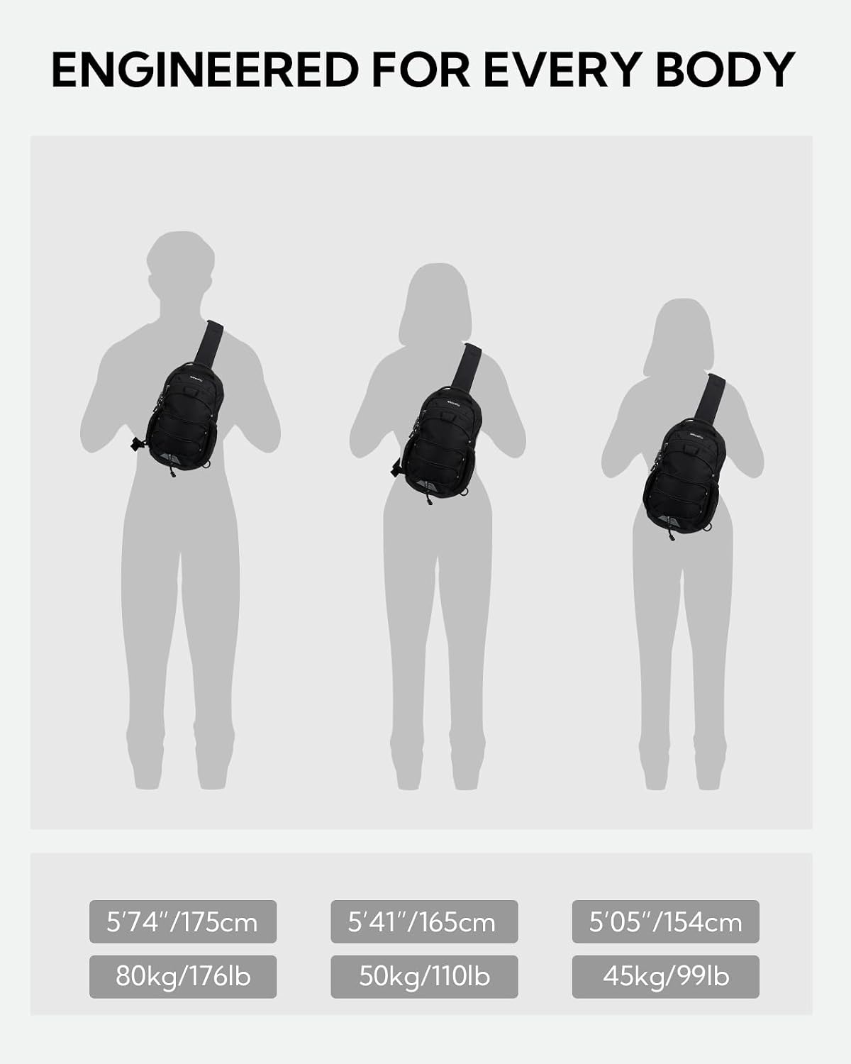 Thumbnail 2 de Waterfly Small Crossbody Sling Bag: RFID Blocking Anti-Theft Chest Pack for Travel, Hiking and Everyday Use