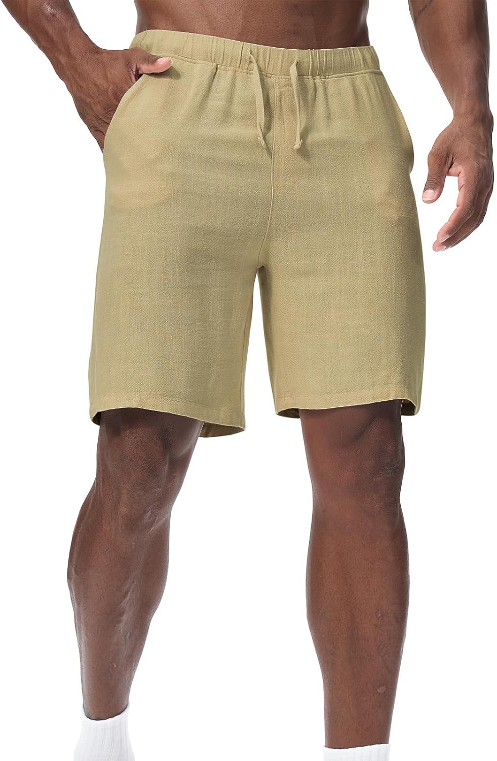 Thumbnail 6 de Zetieny Herren Leinen Shorts – Sommerfreizeit mit elastischem Bund & Kordelzug