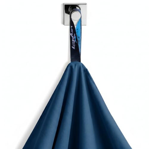Detalle de Lorymachy Mikrofaser-Handtuch 100x200 cm – schnelltrocknendes Fitness- und Strandtuch, 250 GSM, Petrolblau