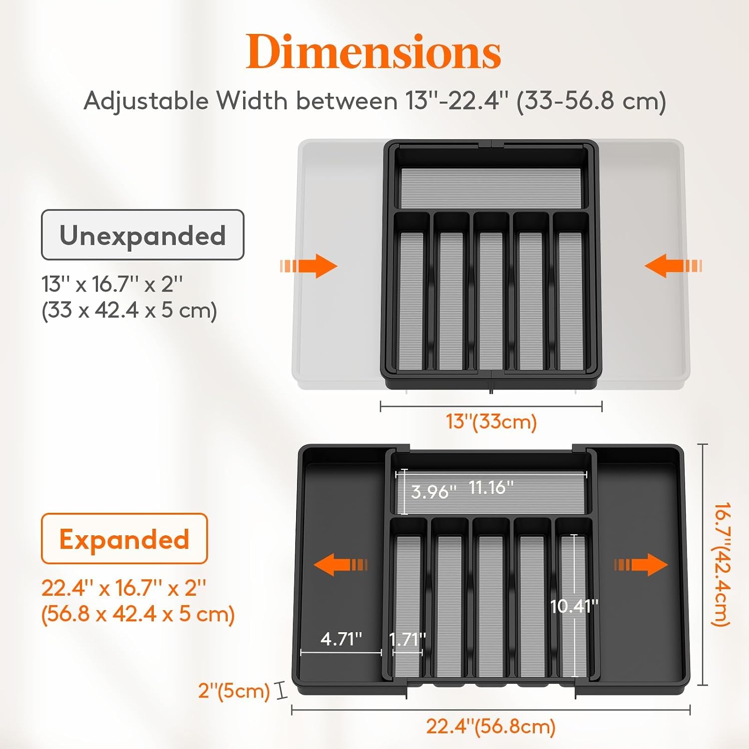 Detalle de Lifewit Silverware Drawer Organizer, Expandable