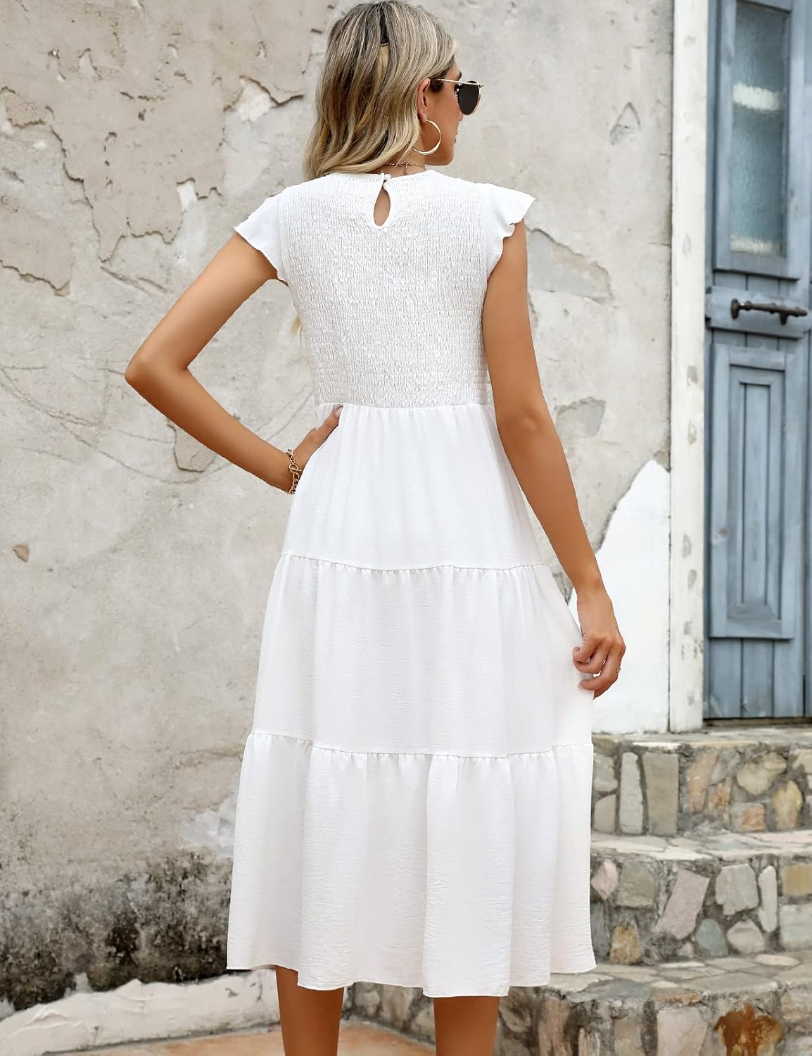 Detalle de CMTOP Sommerkleid Damen Maxikleid für Sommer