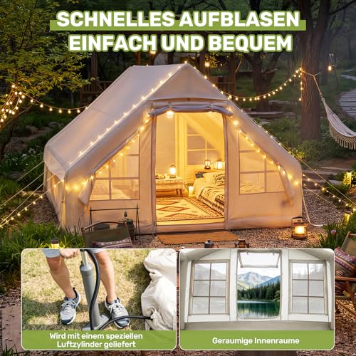 Detalle de Hawthyhome Aufblasbares Zelt 3x4m – schneller Aufbau, wasserdichtes Oxford-Gewebe, 4–8 Personen