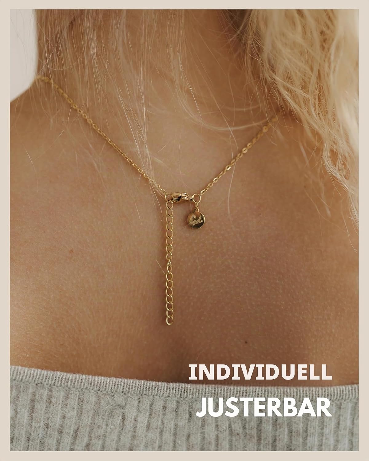 Thumbnail 3 de Good.Designs damhalsband med stjärntecken i rostfritt stål, 5 cm förlängning