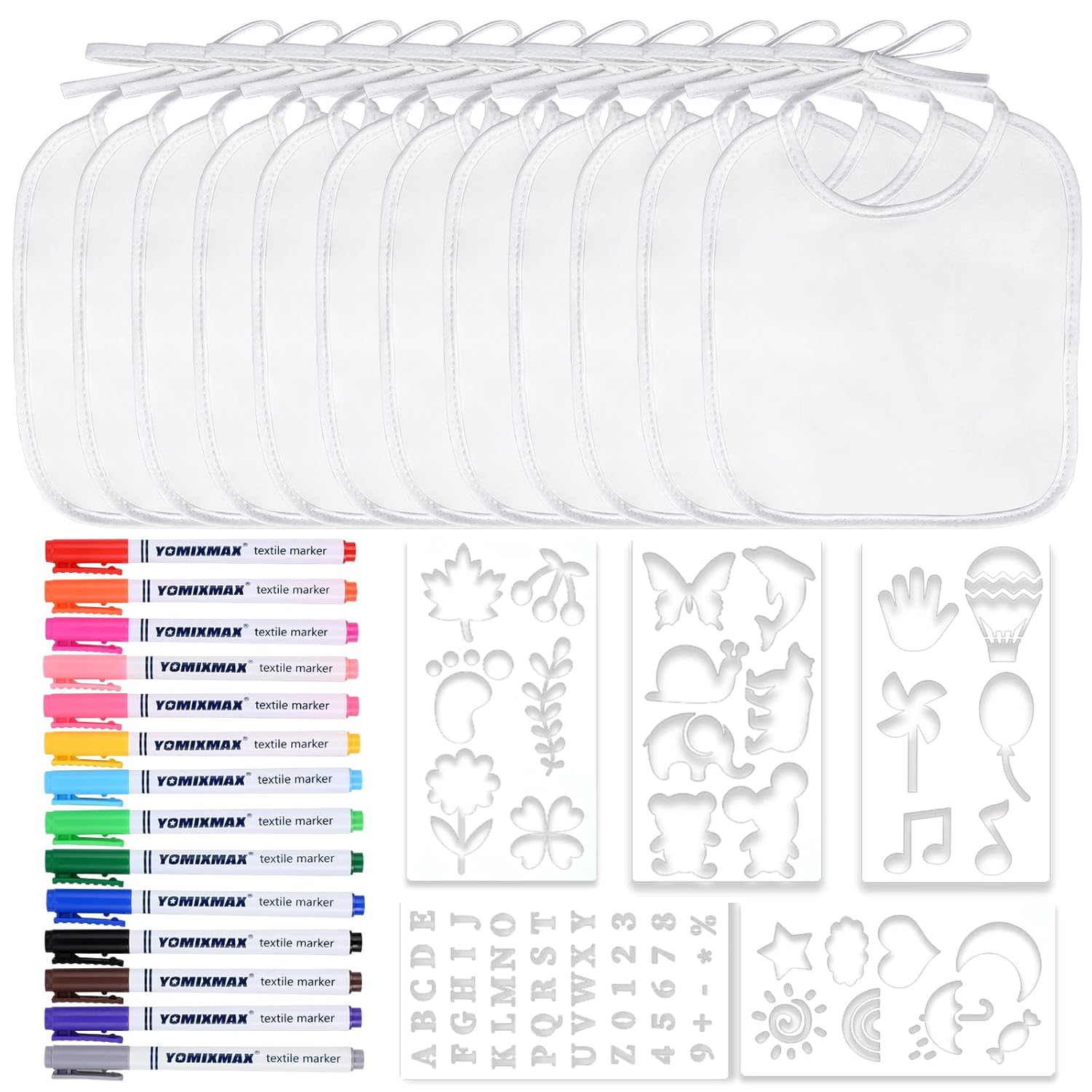 Detalle de Faburo 12 Baby Lätzchen 20×24 cm