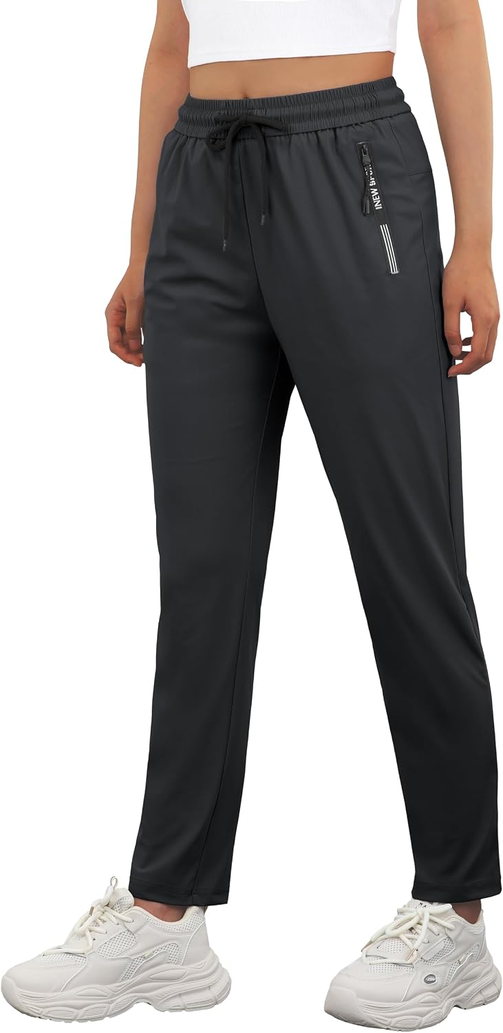 Detalle de IWOLLENCE IW7061 Women's Active Stretch Pants, Quick-Dry Fabric and Zipper Pockets