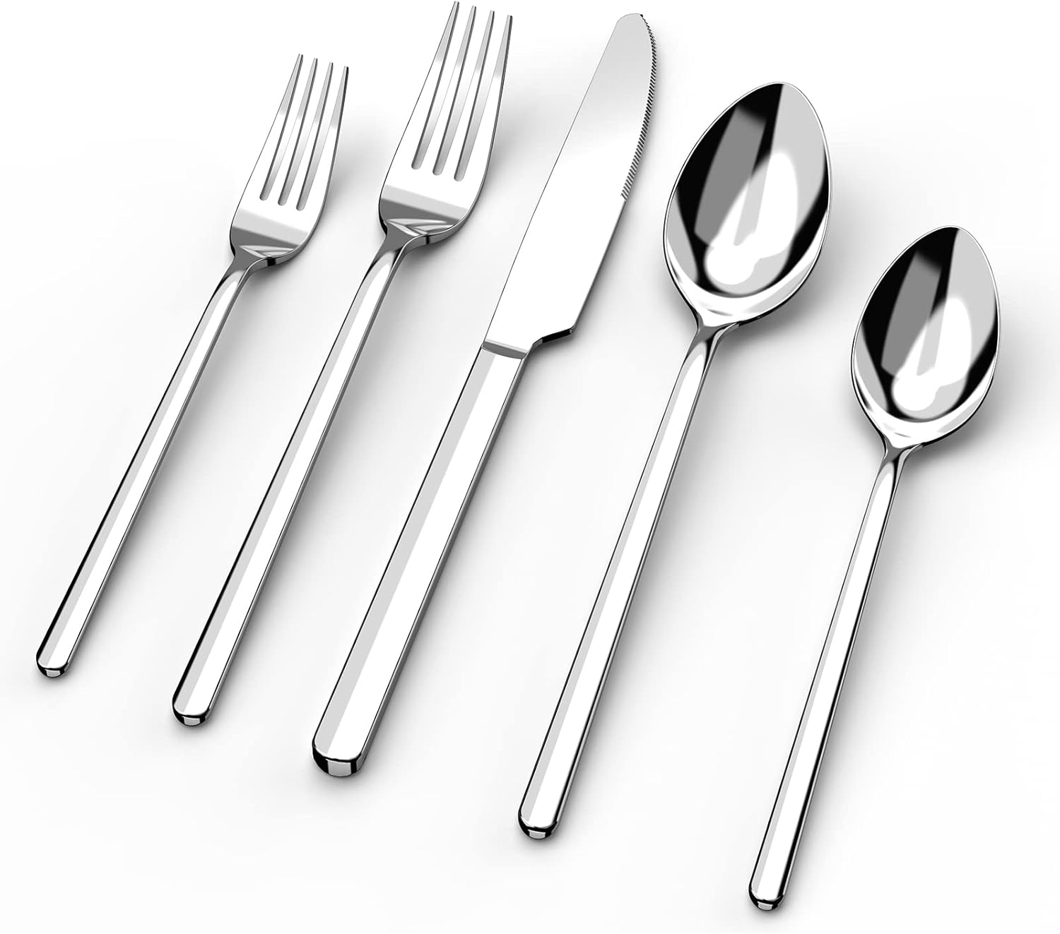 Detalle de KINGSTONE 20-Piece Flatware Set for 4, Mirror-Polished Stainless Steel