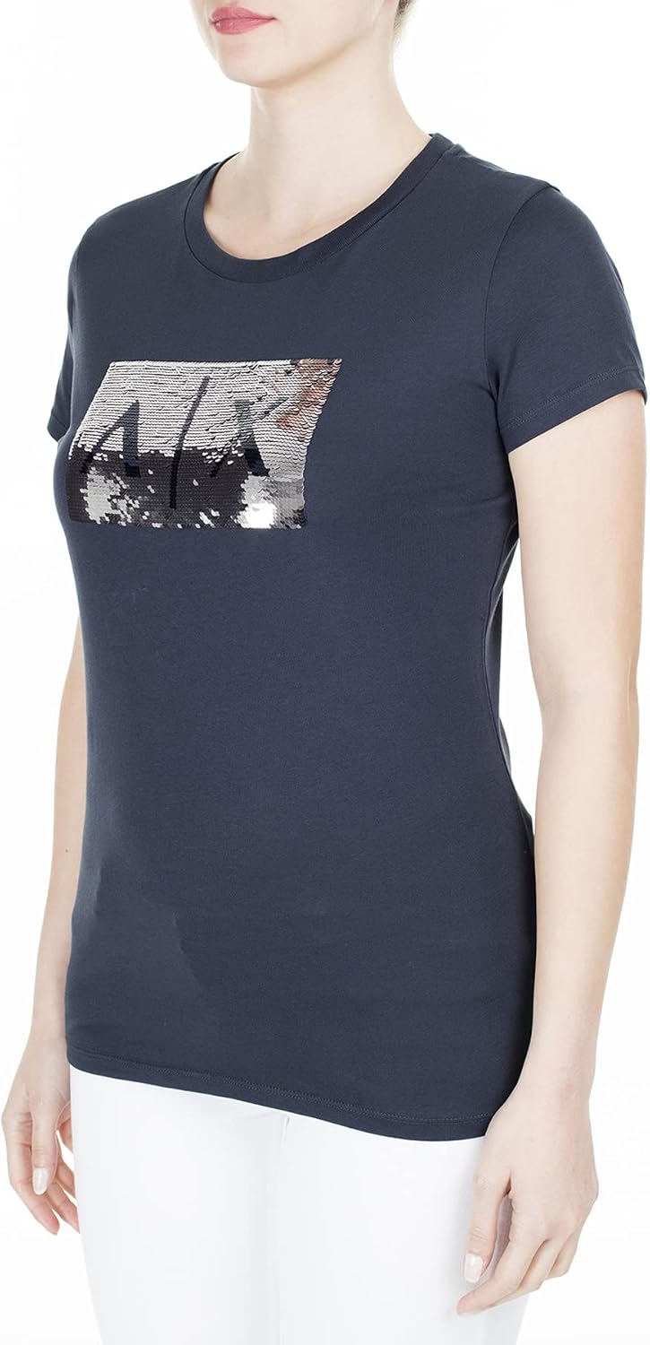 Thumbnail 3 de Armani Exchange 8NYTDLYJ73Z T-shirt Donna: vestibilità aderente e paillettes reversibili in 100% cotone