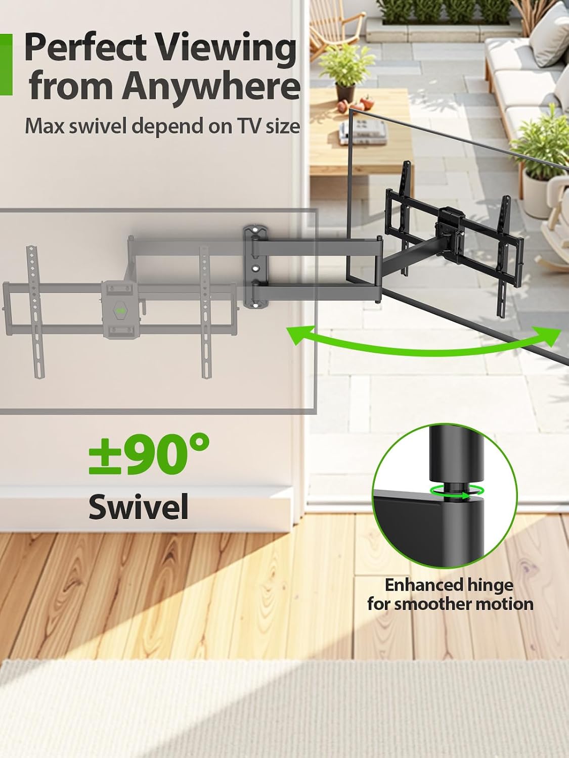 Detalle 1 de USX MOUNT XML930 Long-Arm Full-Motion TV Wall Mount, 37–80 in., 32.05 in. Extension