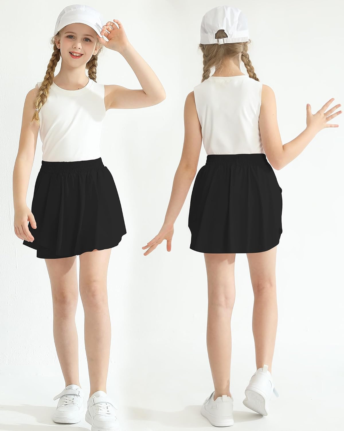 Thumbnail 1 de Hovershoes Girls 2-in-1 Athletic Skort Shorts with Pockets – Flowing Outer Layer