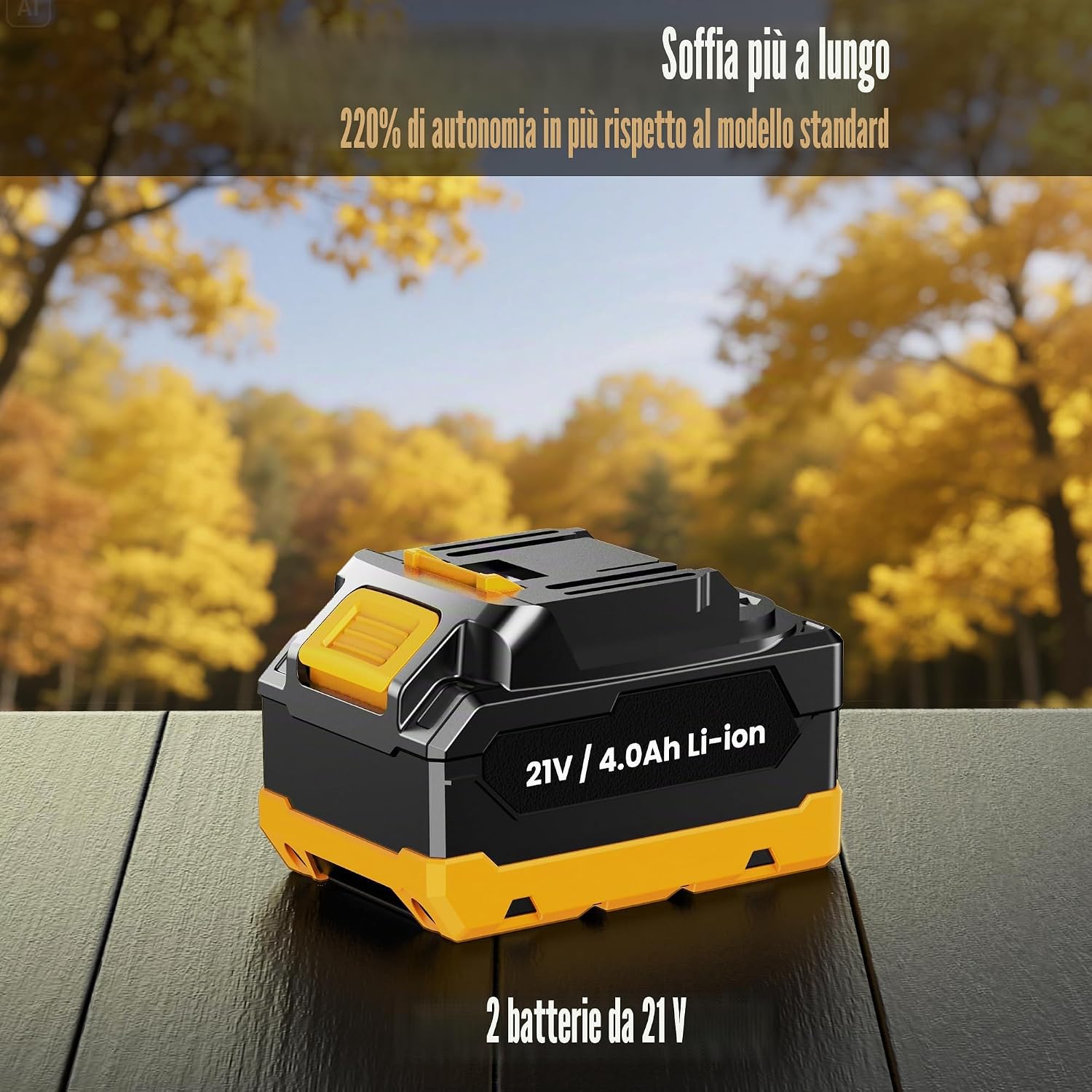 Detalle de Soffiatore a batteria 21V JYGMPRO: potenza senza fili con due batterie incluse
