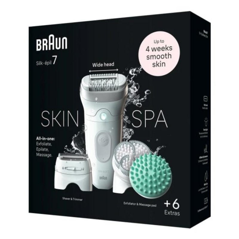 Detalle 2 de Braun Silk-épil 7 7-081 Blanco: depilación de raíz con 40 pinzas y uso en húmedo/seco