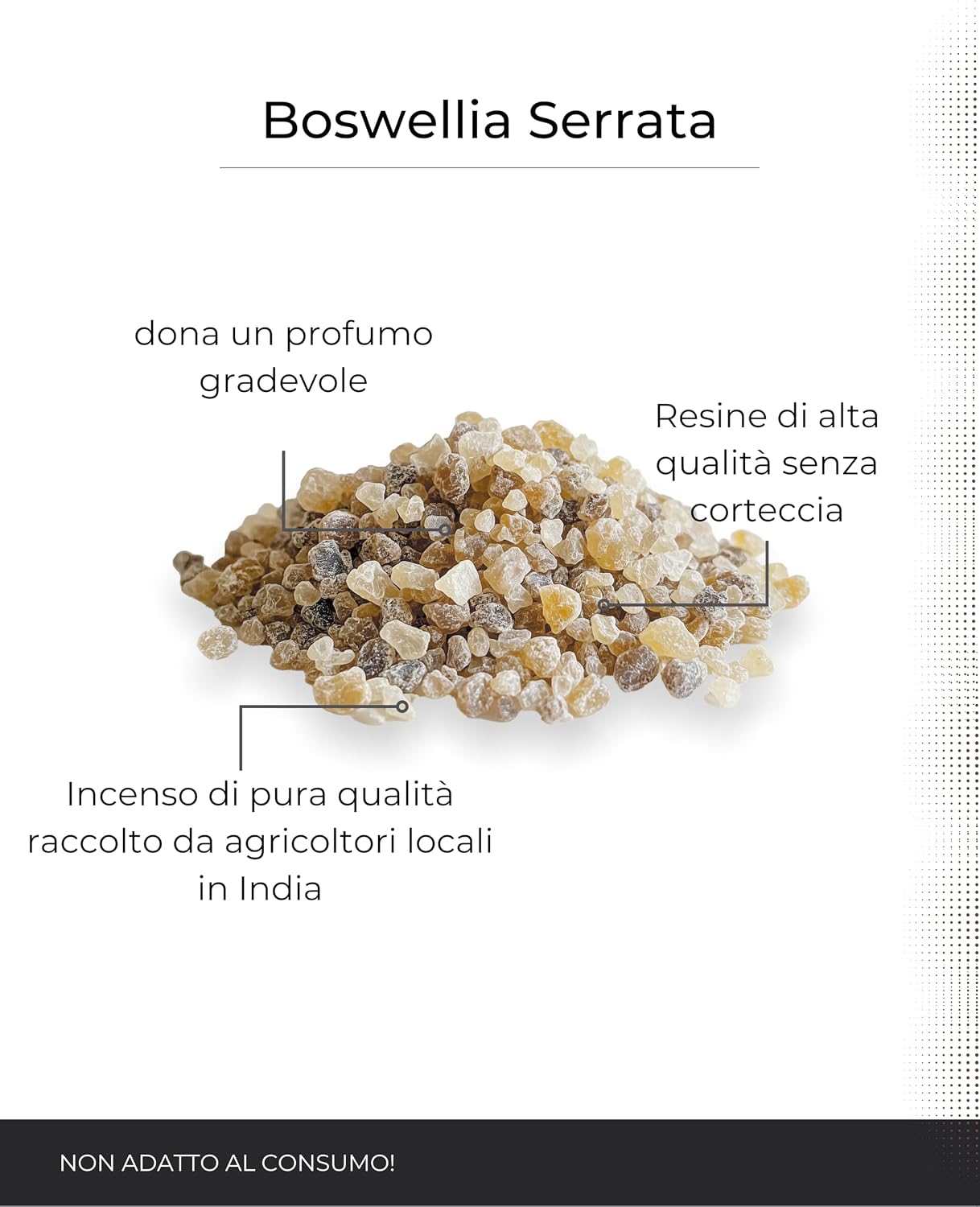 Detalle de Incenso indiano Boswellia Serrata 50 g – Incenso puro per meditazione, relax e rituali