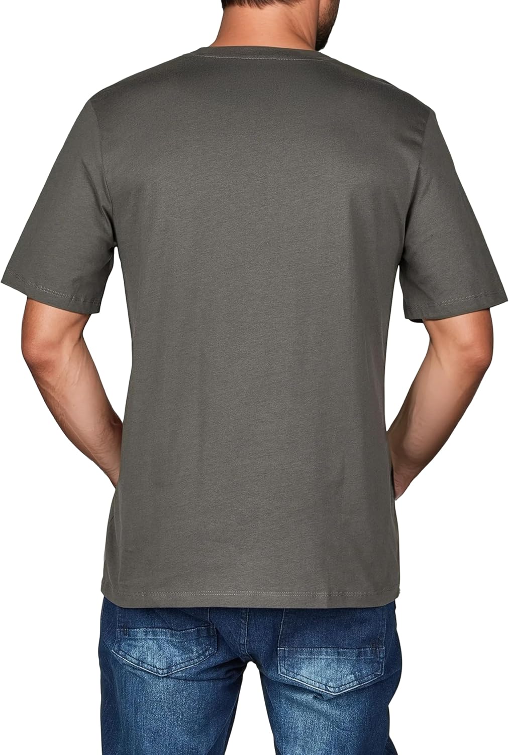 Thumbnail 2 de JACK & JONES JJLINO 4er-Set Herren-T-Shirts Regular Fit (Rundhals, Kurzarm) – Schwarz/Weiß/Grün/Rot/Blau/Grau