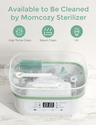 Thumbnail 7 de Momcozy 7-in-1 Babyflaschenbürsten-Set – komplettes Reinigungsset mit Silikonbürste, Strohhalbürste, Seifenspender und Trockengestell
