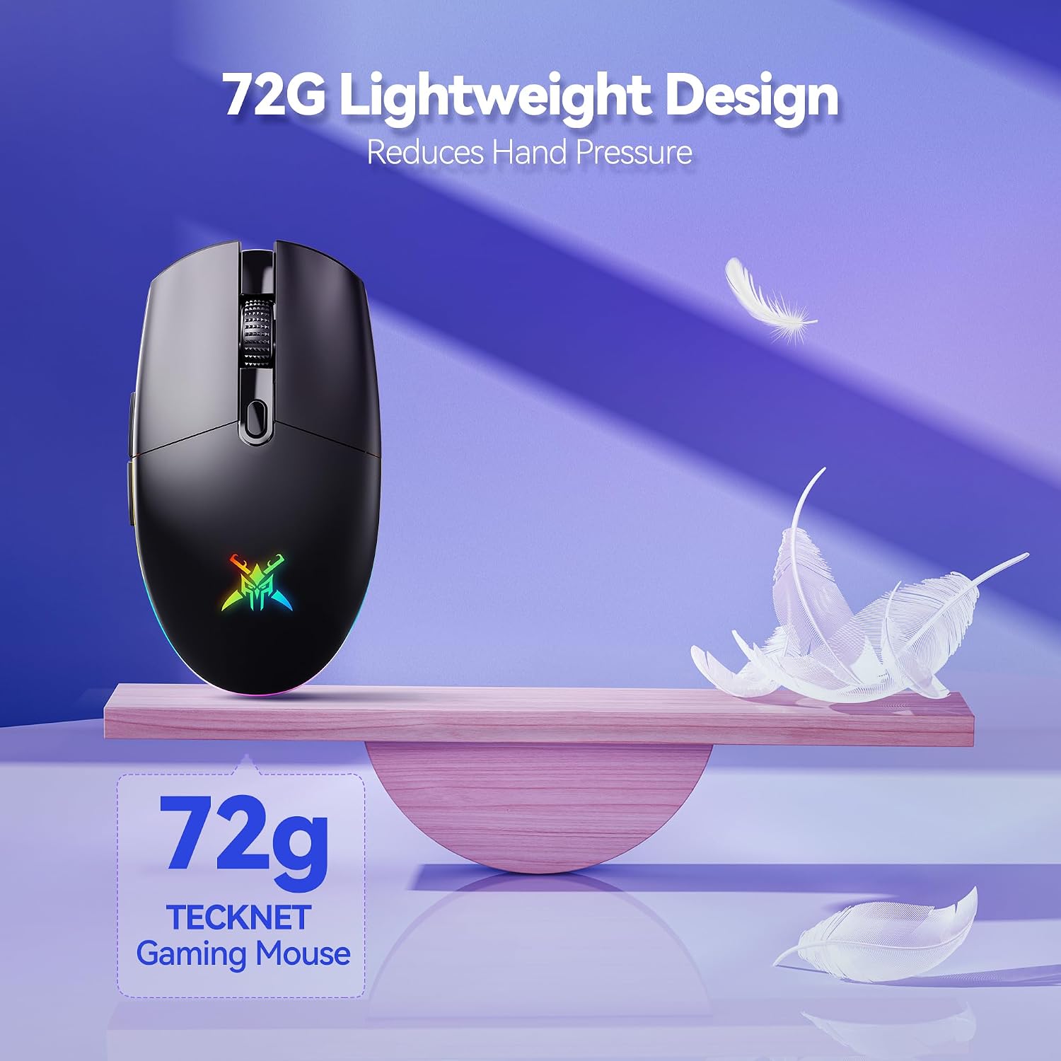 Thumbnail 6 de TECKNET TK-GM001 Wireless Gaming Mouse, 8,000 DPI, USB-C, RGB, 6 Buttons