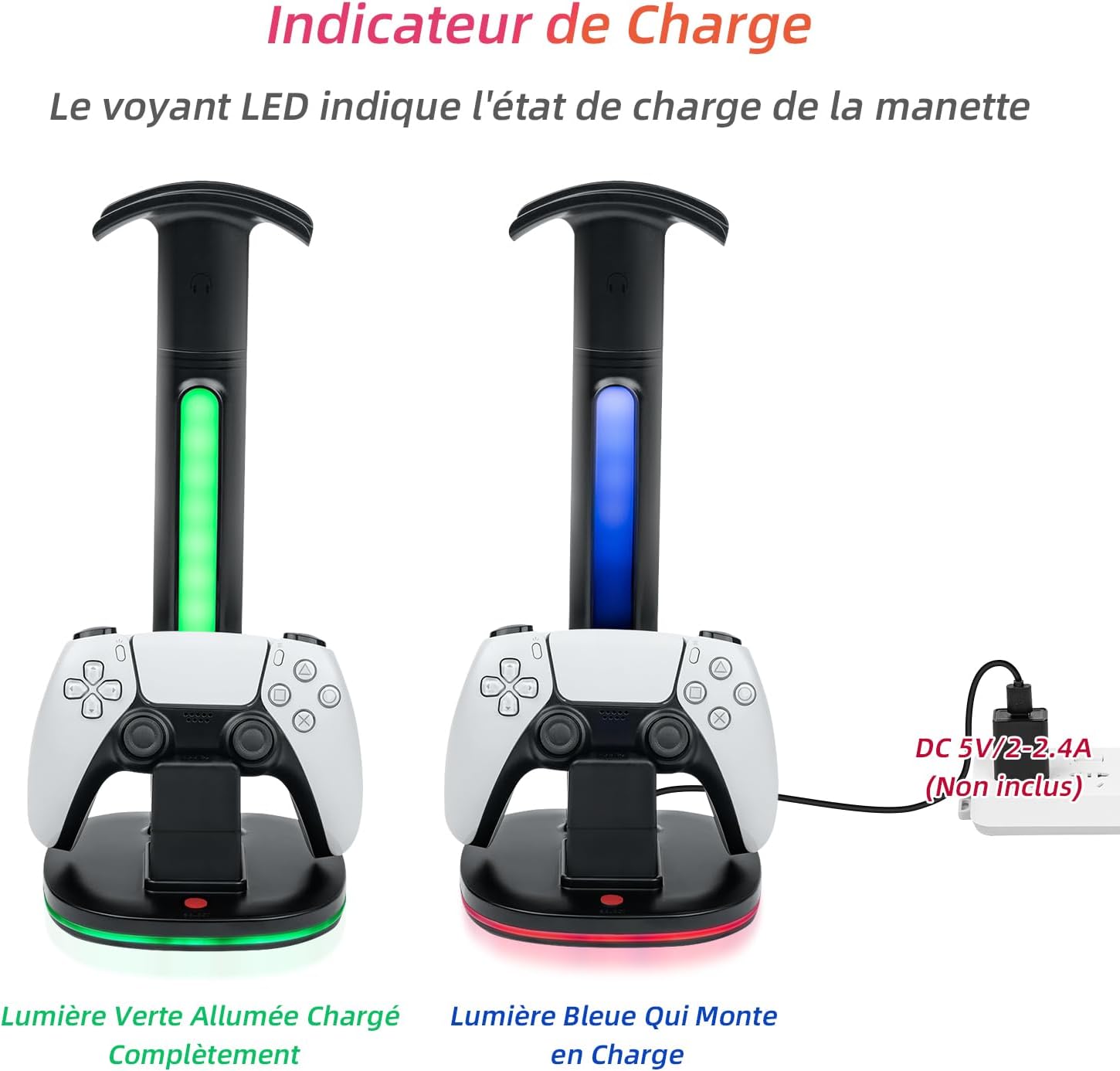 Thumbnail 4 de Mcbazel Station de charge manettes PS5