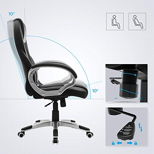 Thumbnail 4 de Silla de Oficina Ergonómica SONGMICS OBG22B: Silla Giratoria con Ruedas, Altura Ajustable, Negro