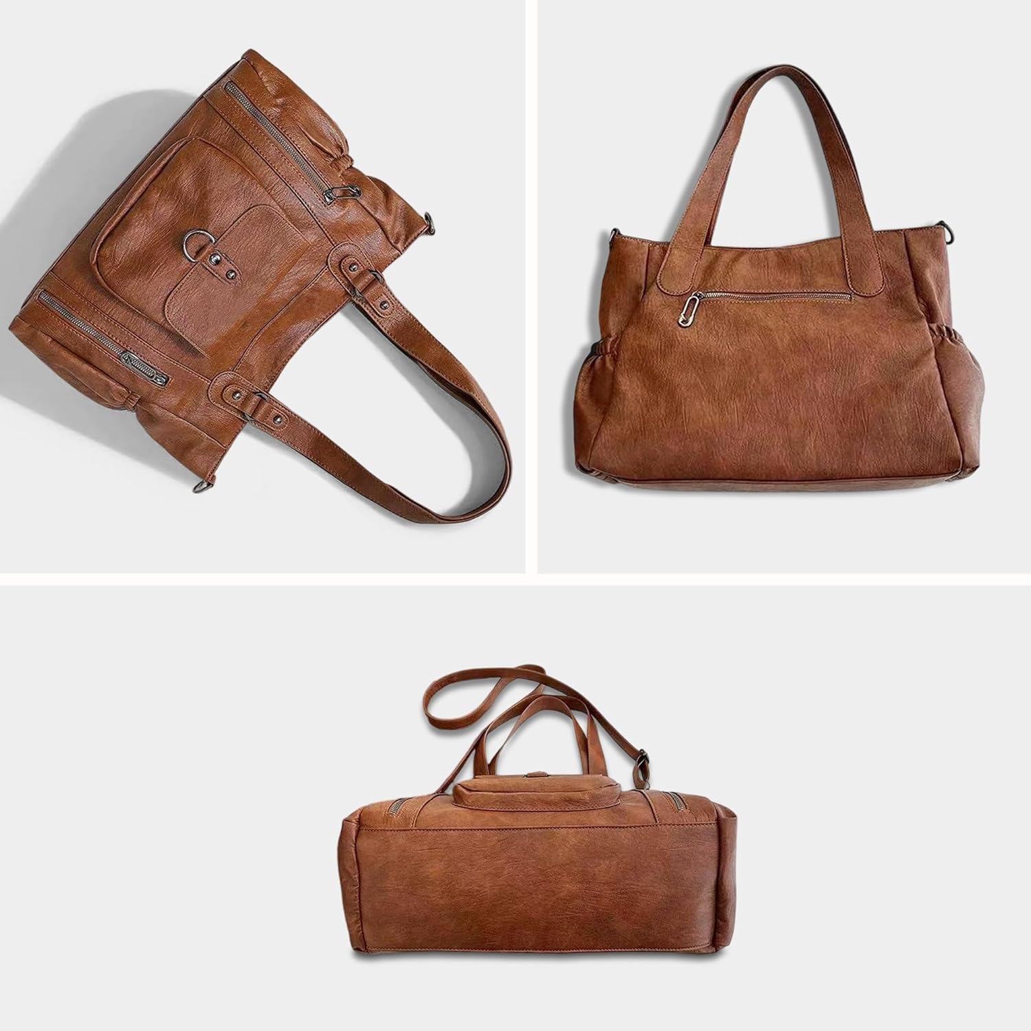 Thumbnail 6 de Gluckstar Sac à Main Femme Grande Capacité – Cabas PU Imperméable et Vintage Chic