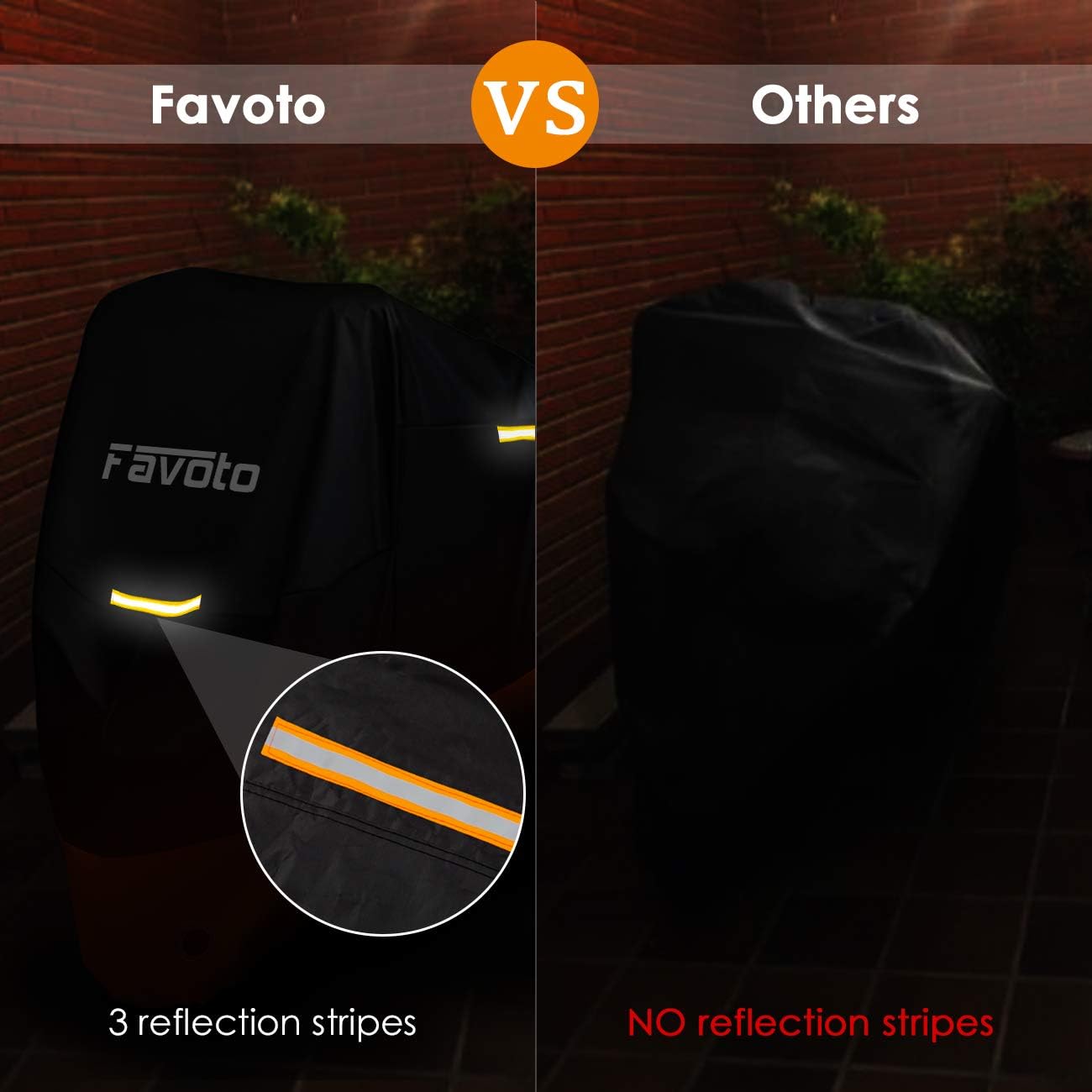 Thumbnail 1 de Favoto Telo Coprimoto 210D 245x105x125cm – Protezione impermeabile per moto e scooter (Nero Arancione)