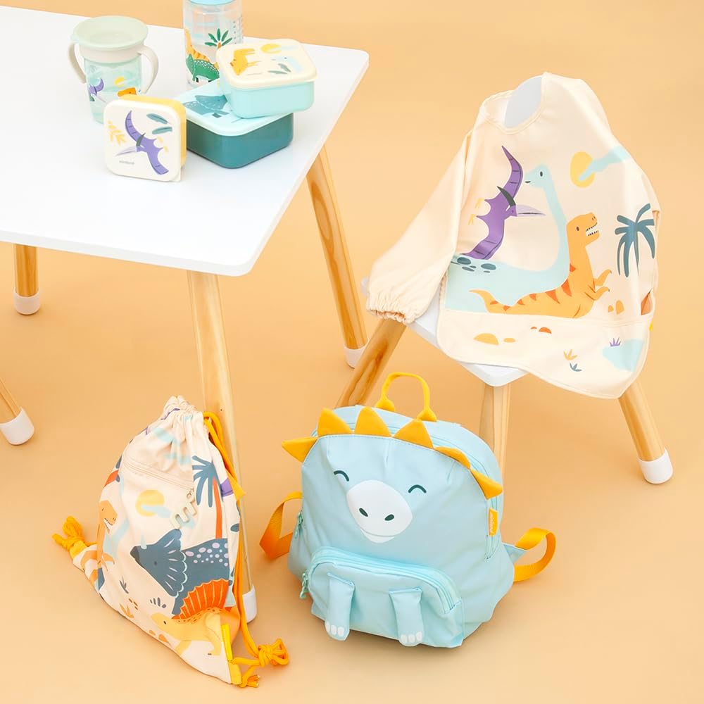 Detalle de Miniland Kinder-Rucksack Dinosaurier – Thermo-Rucksack für Kinder, bequem, lustig und personalisierbar