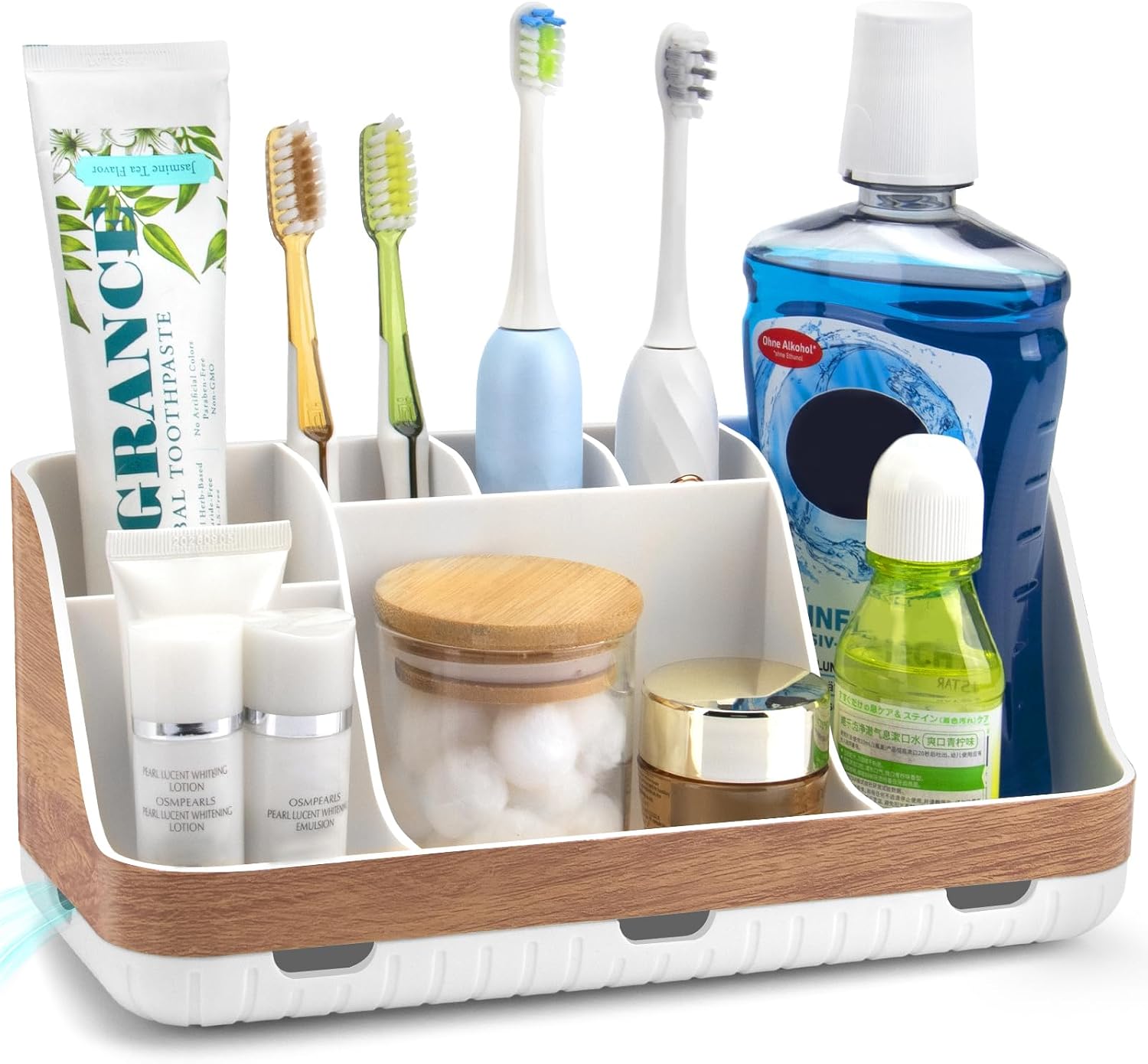 Detalle de GFWARE Bathroom Organizers and Storage 7-Compartment Toothbrush Holder