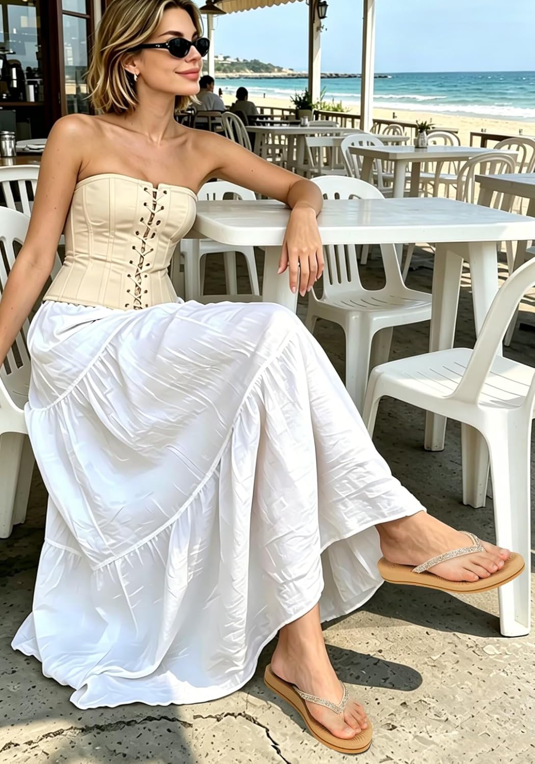 Thumbnail 1 de KuaiLu Women's Rhinestone Flip Flops 1️⃣0️⃣📿 👡