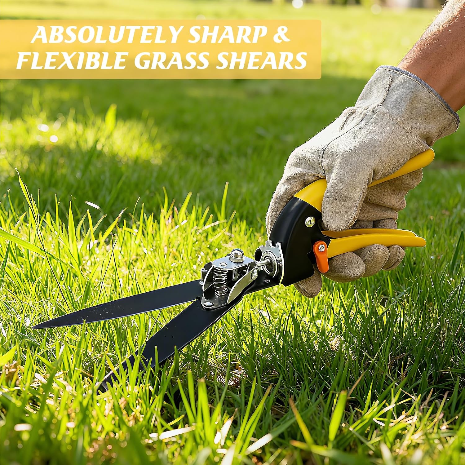 Detalle de Houbobo Garden Grass Shears: Extra Sharp Edging Shears for Precise Garden Edging