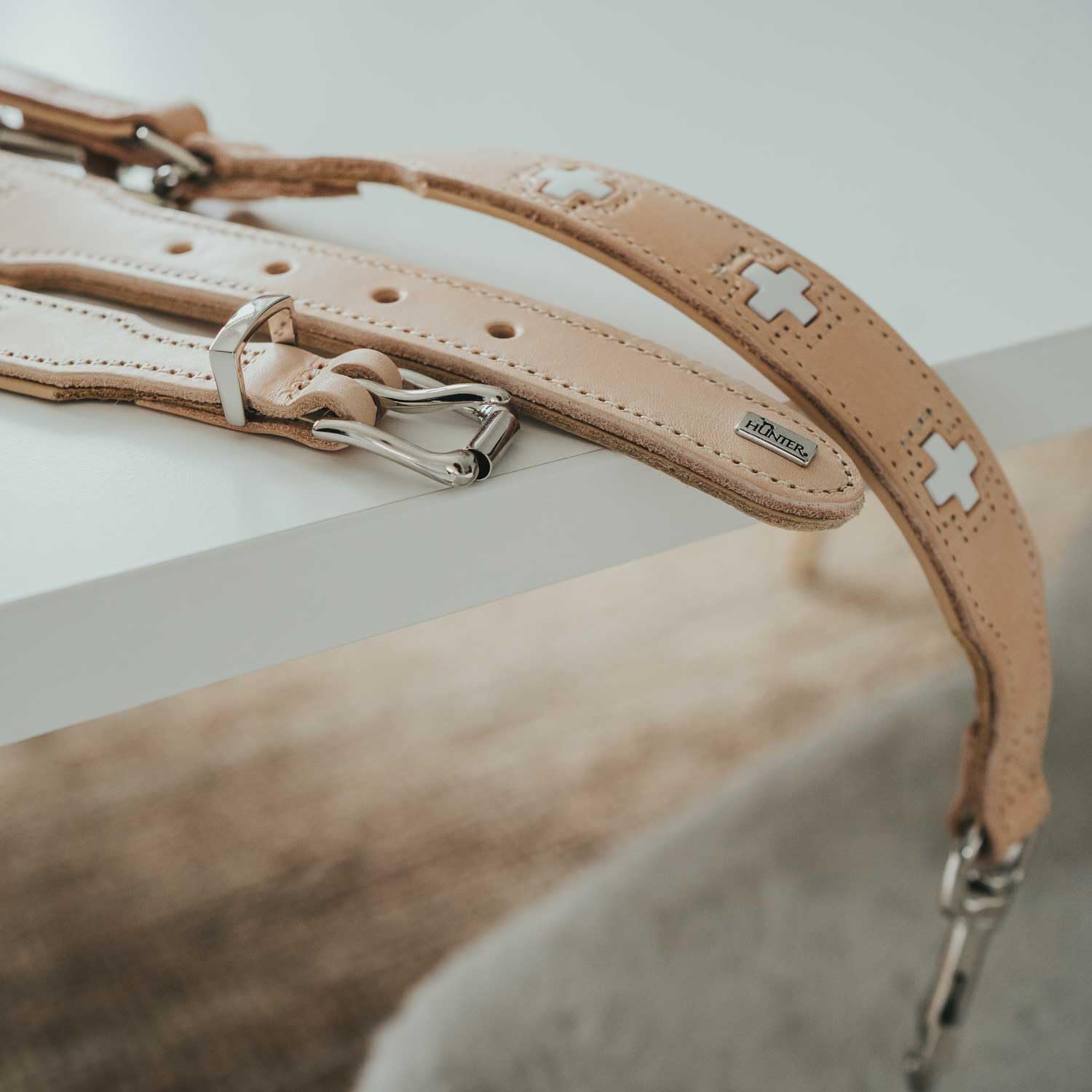 Thumbnail 6 de HUNTER Swiss Hundehalsband aus hochwertigem Rindleder, natur/beige, 50 – handgenäht