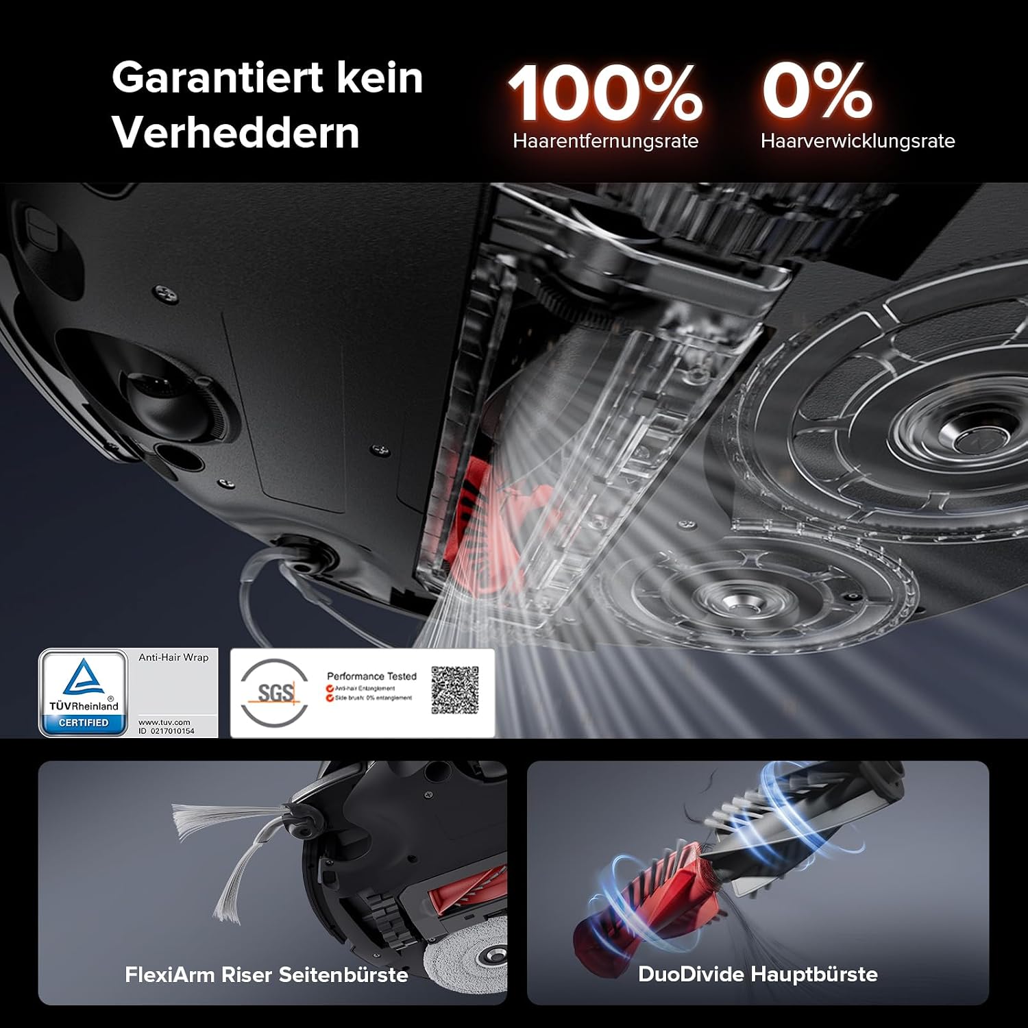Detalle de roborock Saros 10R Saugroboter mit Wischfunktion – ultra flach, autonomes Reinigungs-System und Smart Docking
