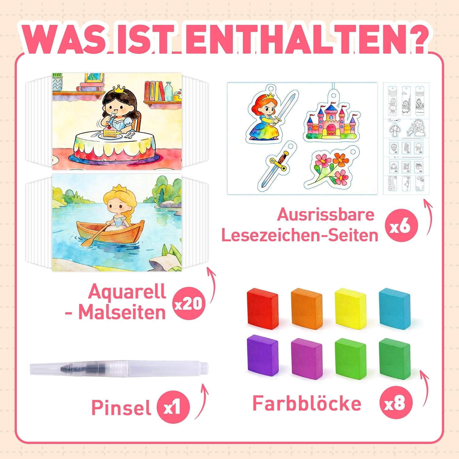 Detalle 2 de YPLUS Wassermalbuch für Kinder 8 Farben