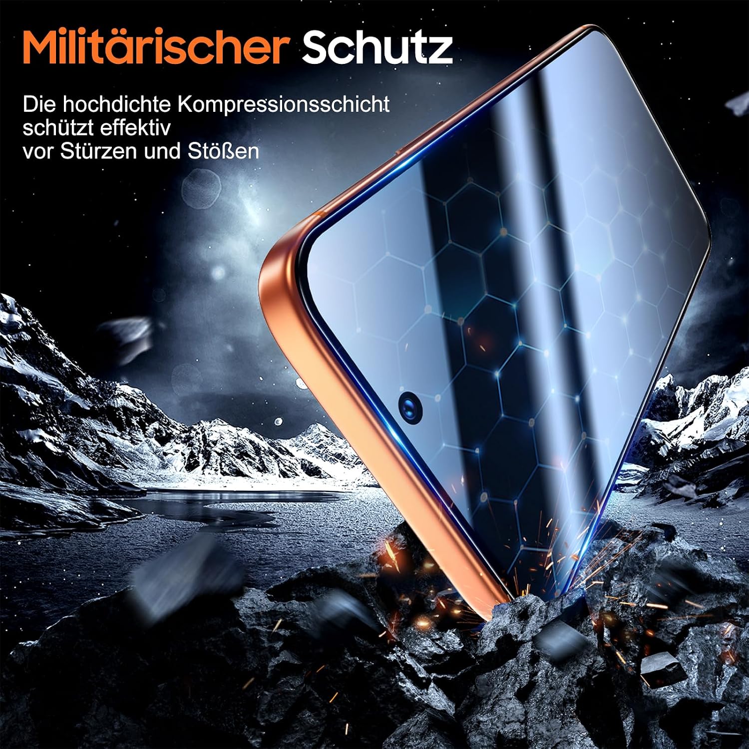 Detalle de UniqueMe Displayschutzfolie für iPhone 17 Pro Max – Sichtschutz + Panzerglas, 2er Pack