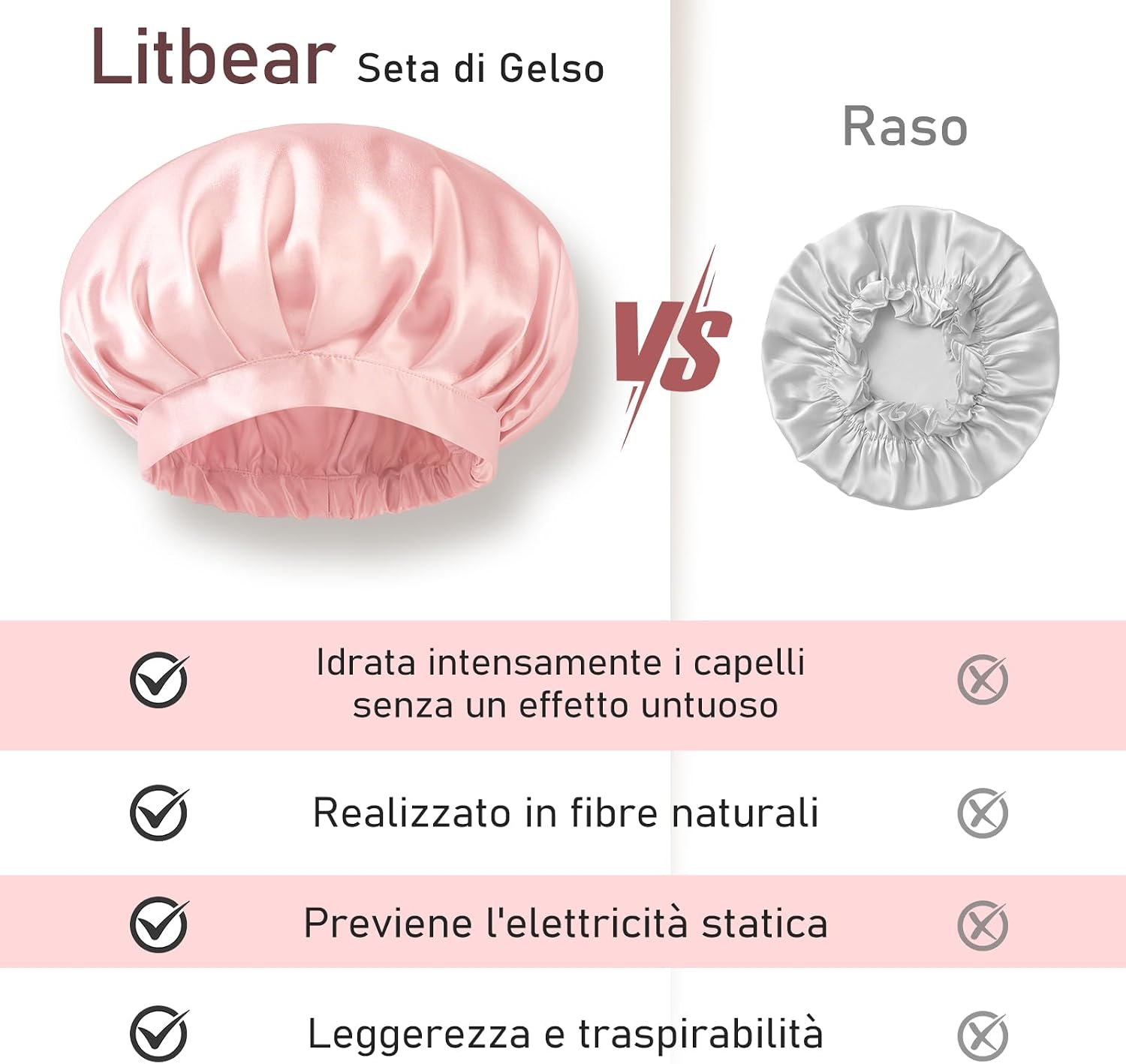 Thumbnail 6 de LitBear 22 Momme Cuffia in Seta 61 cm