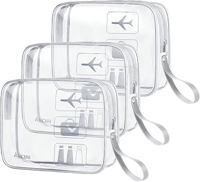 Detalle de Aucuu 3 PCS Neceser de Aseo ✈️ Portátil y Transparente