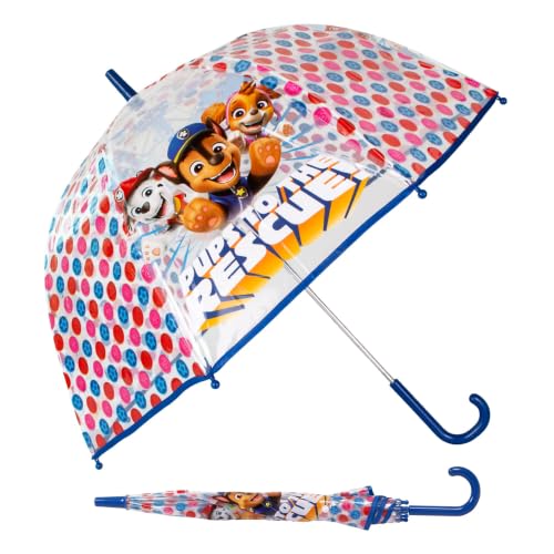 Kids Licensing Paraguas Transparente Manual 46 cm Patrulla Canina para Niños
