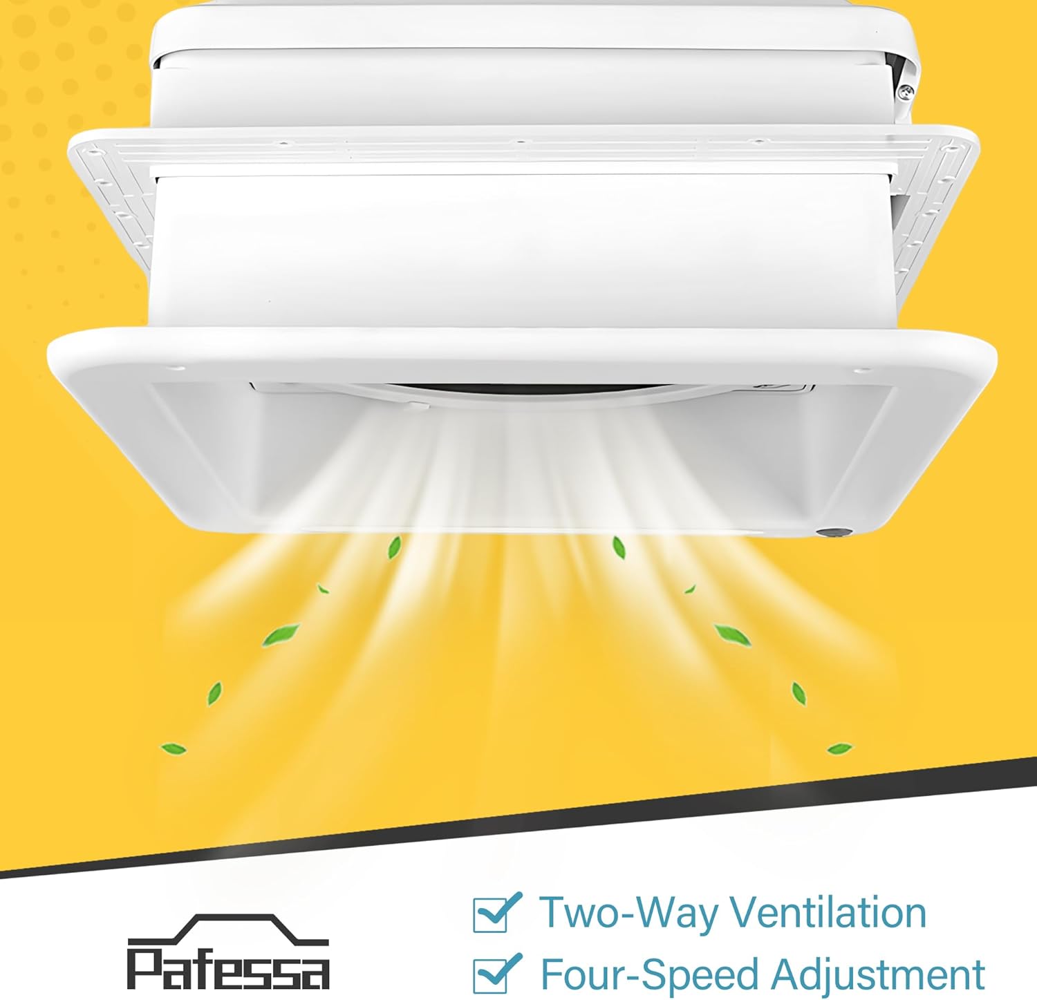 Thumbnail 3 de Pafessa 14” RV Roof Vent Fan 4 Speed Reversible — 12V Bathroom Ventilation Fan, Deluxe RV Roof Vent with Touch On-Off and Speed Controls