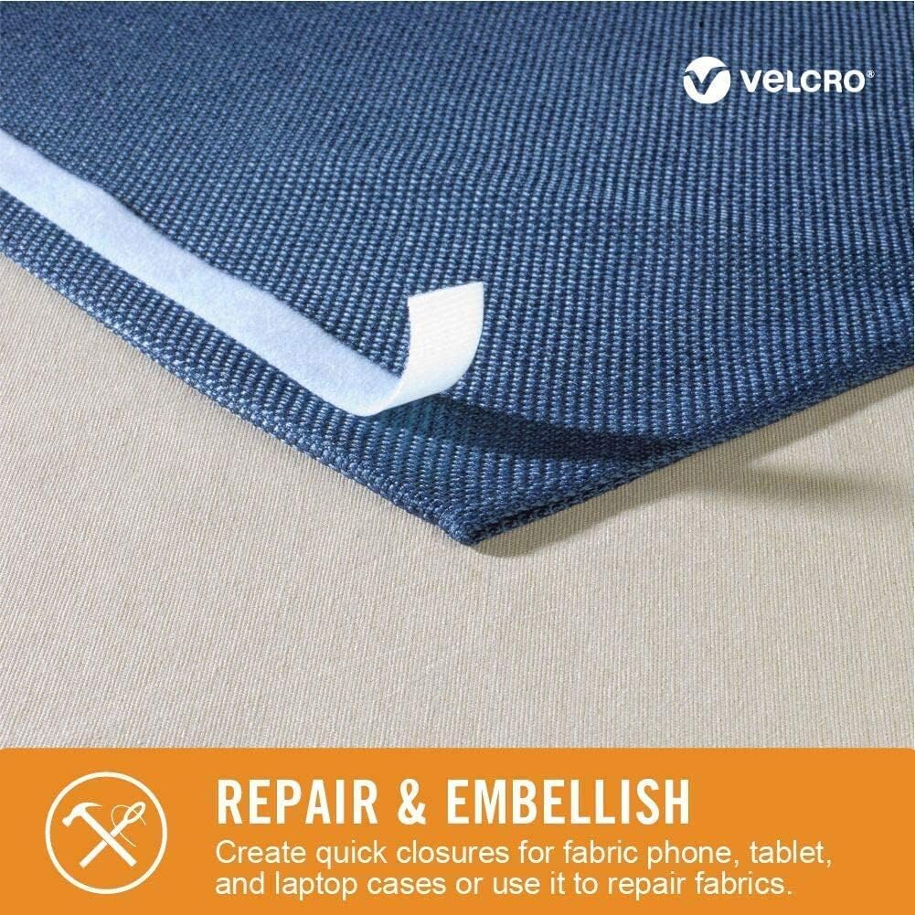 Detalle 2 de VELCRO Brand VEL-30738-AMS Fabric Tape, 10 Ft White Adhesive Roll