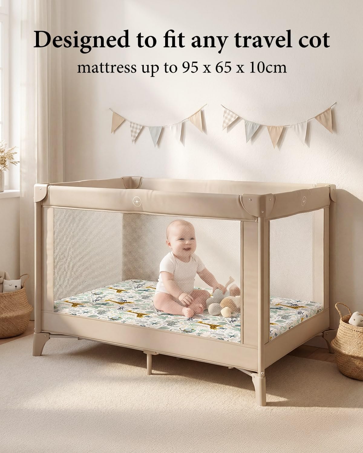 Thumbnail 1 de Yoofoss Travel Cot Sheets 95x65cm