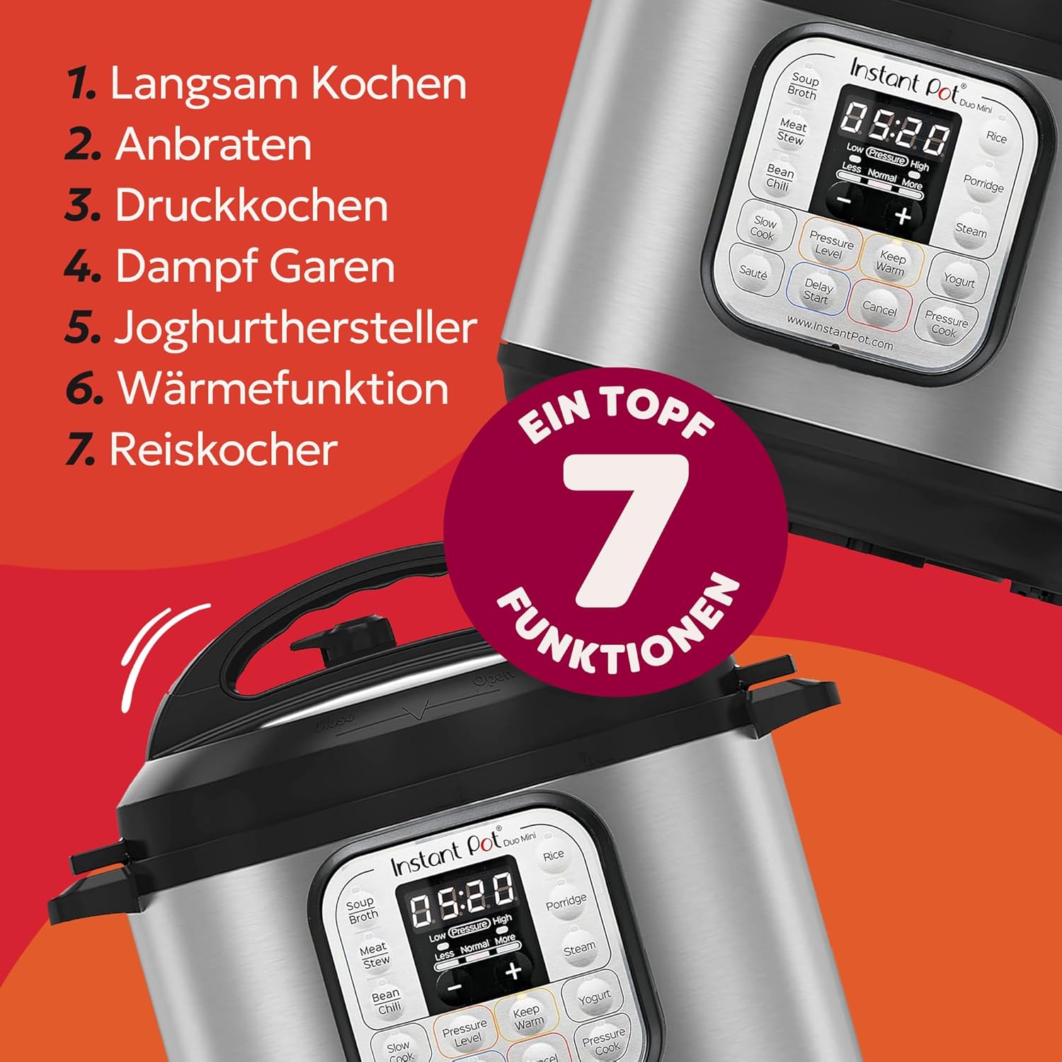 Thumbnail 1 de Instant Pot Duo 30 Elektro-Multikocher 3L