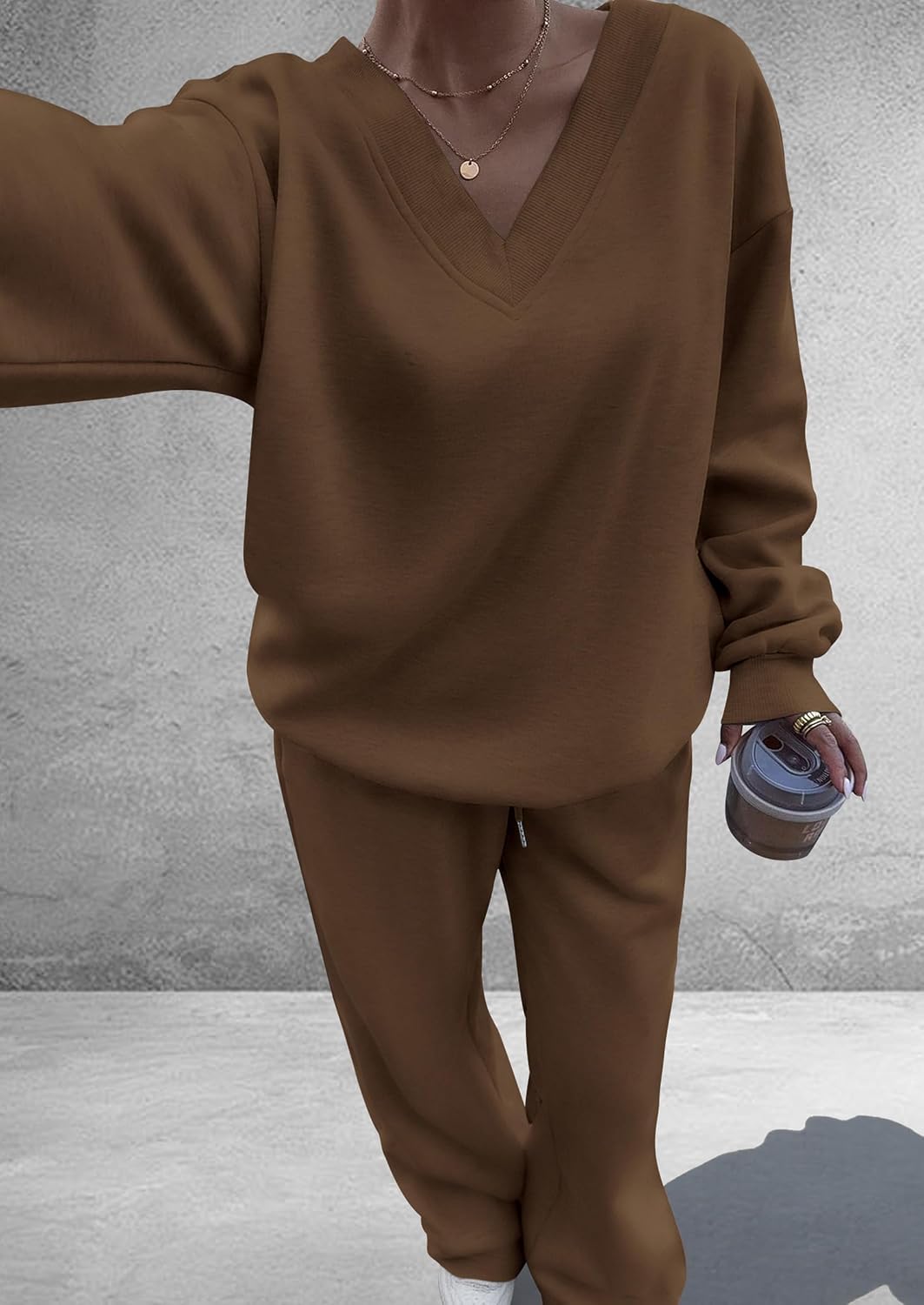Detalle 2 de PRETTYGARDEN Women's Sweatsuit, Wide-Leg Pants