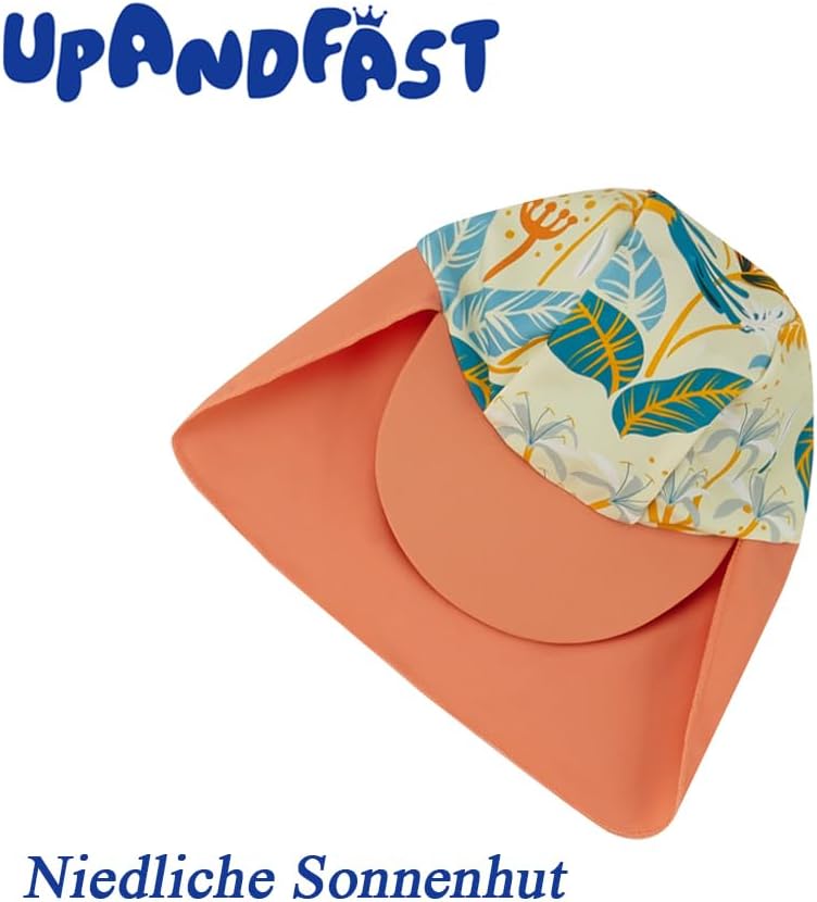 Thumbnail 3 de upandfast Baby Badeanzug mit Sonnenhut UPF 50+ – einteilig mit langem Arm und Reißverschluss-Garage