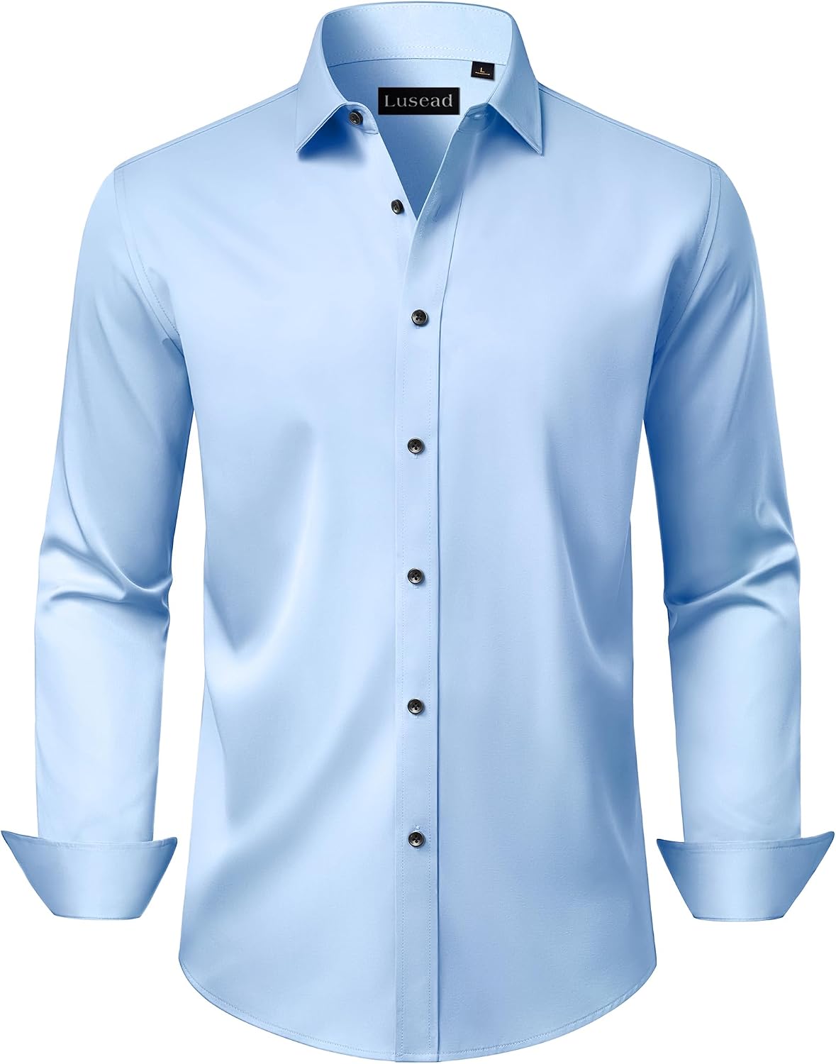 Detalle de Lusead Men's Dress Shirt 5% Elastane 👔