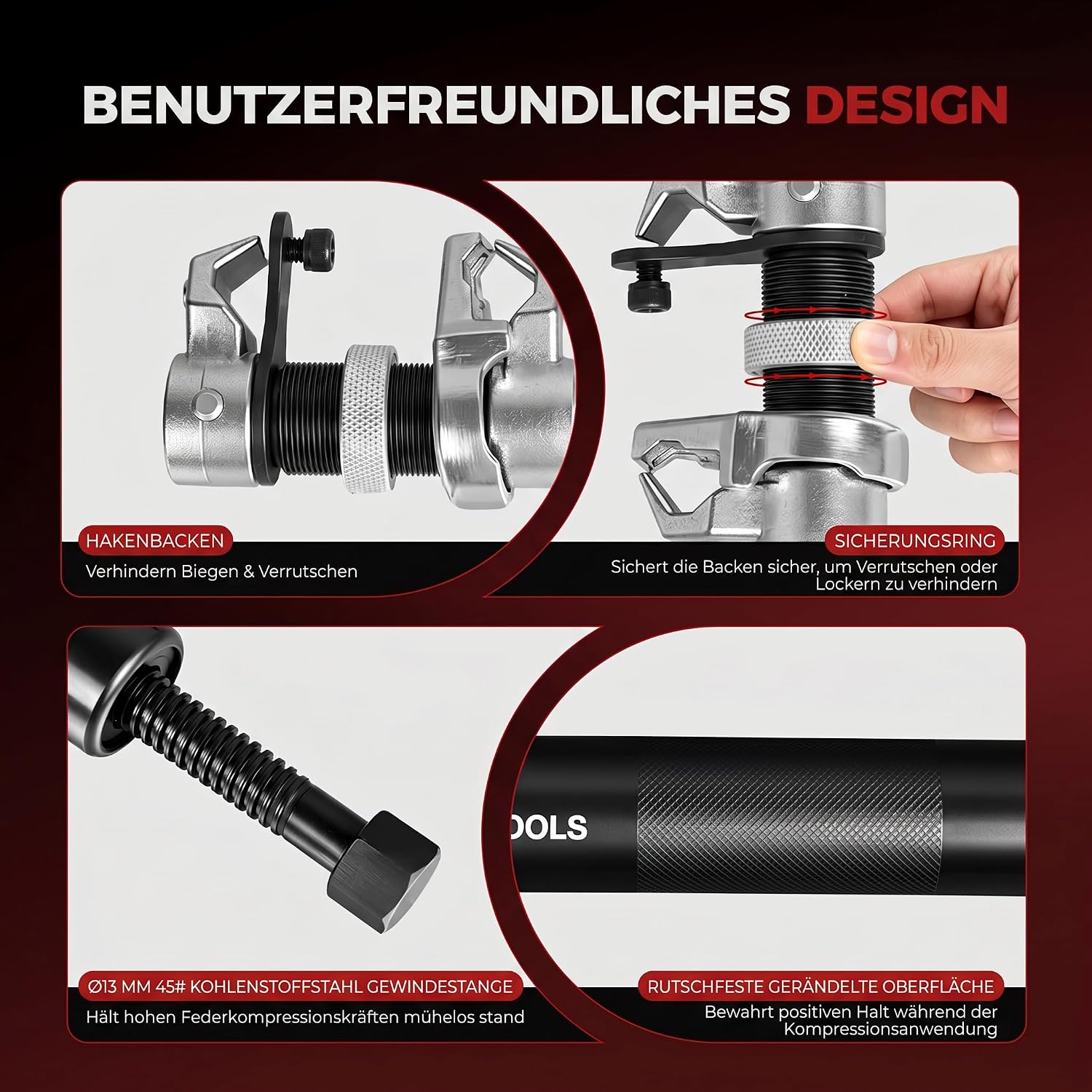 Thumbnail 5 de BILITOOLS Profi Federspanner Auto Set – MacPherson Federbein, 1200 kg (2-teilig)