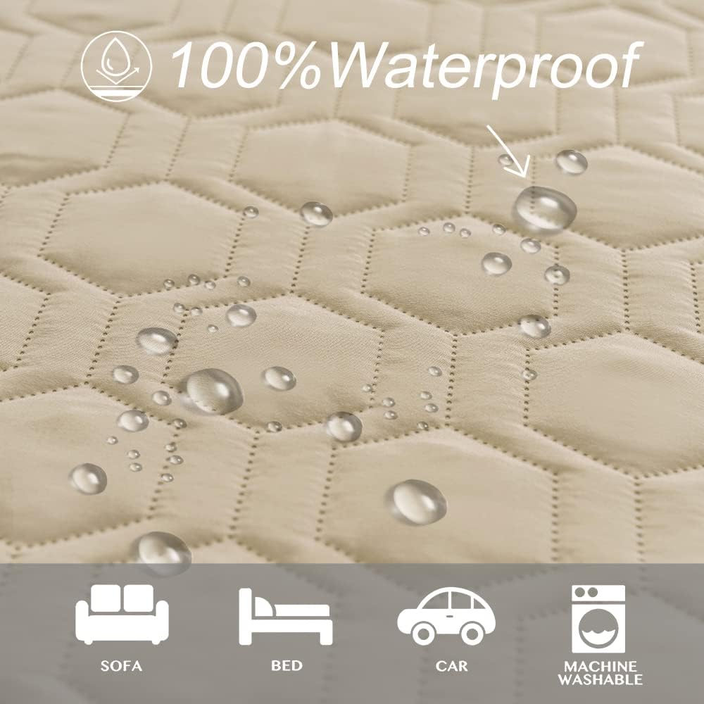 Detalle 2 de Tcksstex 40x50 Waterproof Dog Couch Cover, Non-Slip Beige Polyester