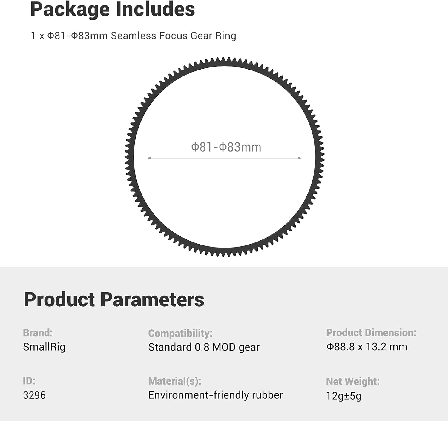 Thumbnail 1 de SMALLRIG Nahtloser Fokus Zahnrad-Ring 360° Rotation Silent Follow Focus Ring (3296) für Mini Follow Focus