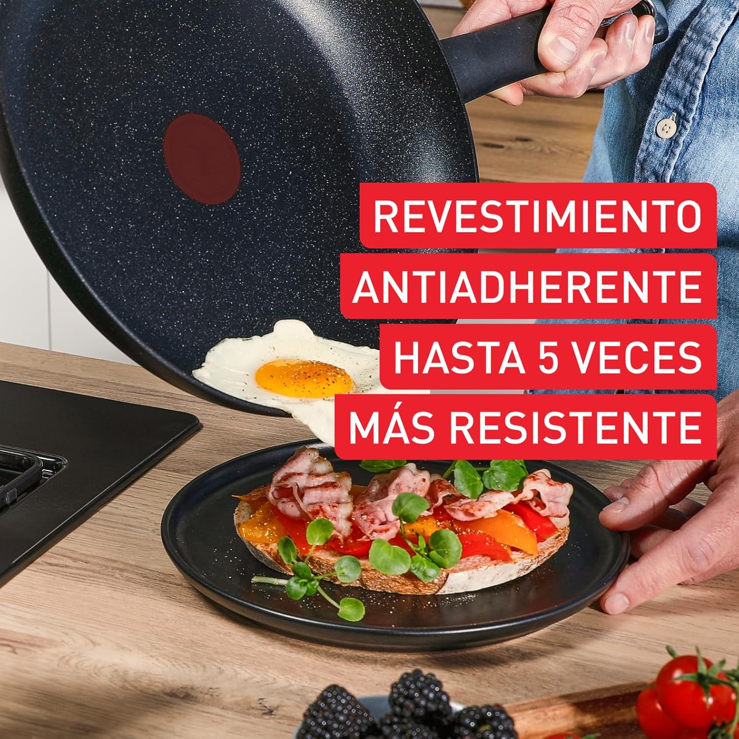 Detalle de Tefal Explore Stone 24/28 cm juego de sartenes