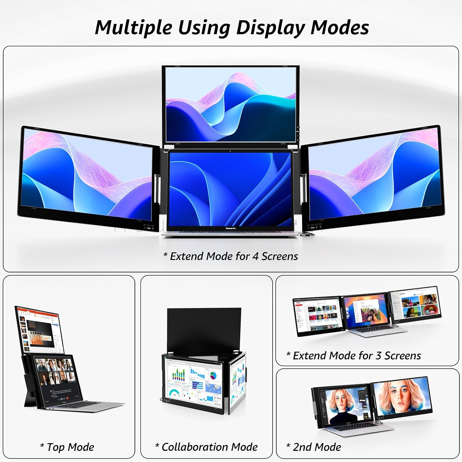 Detalle 2 de KPKUE X90M 14" Triple Laptop Screen Extender