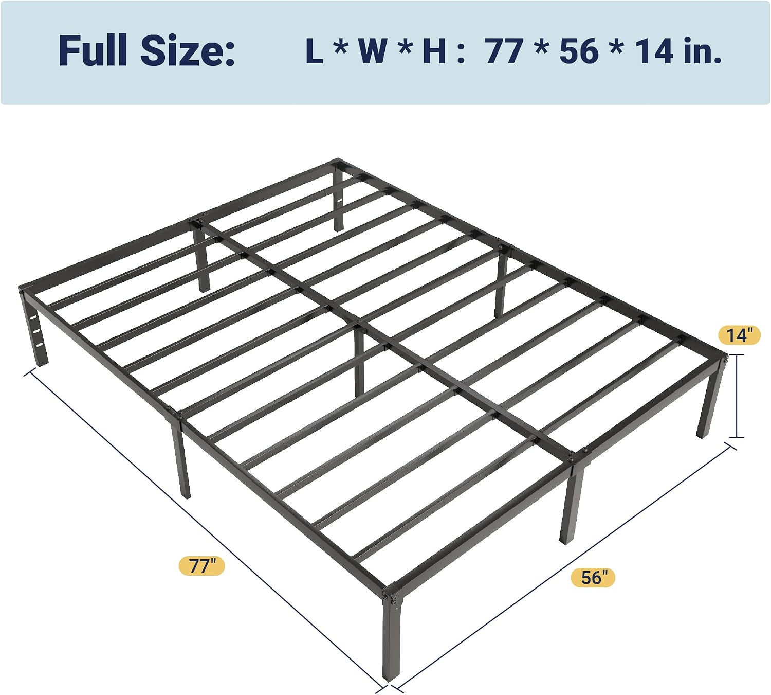Detalle de Allewie Full-Size Metal Bed Frame