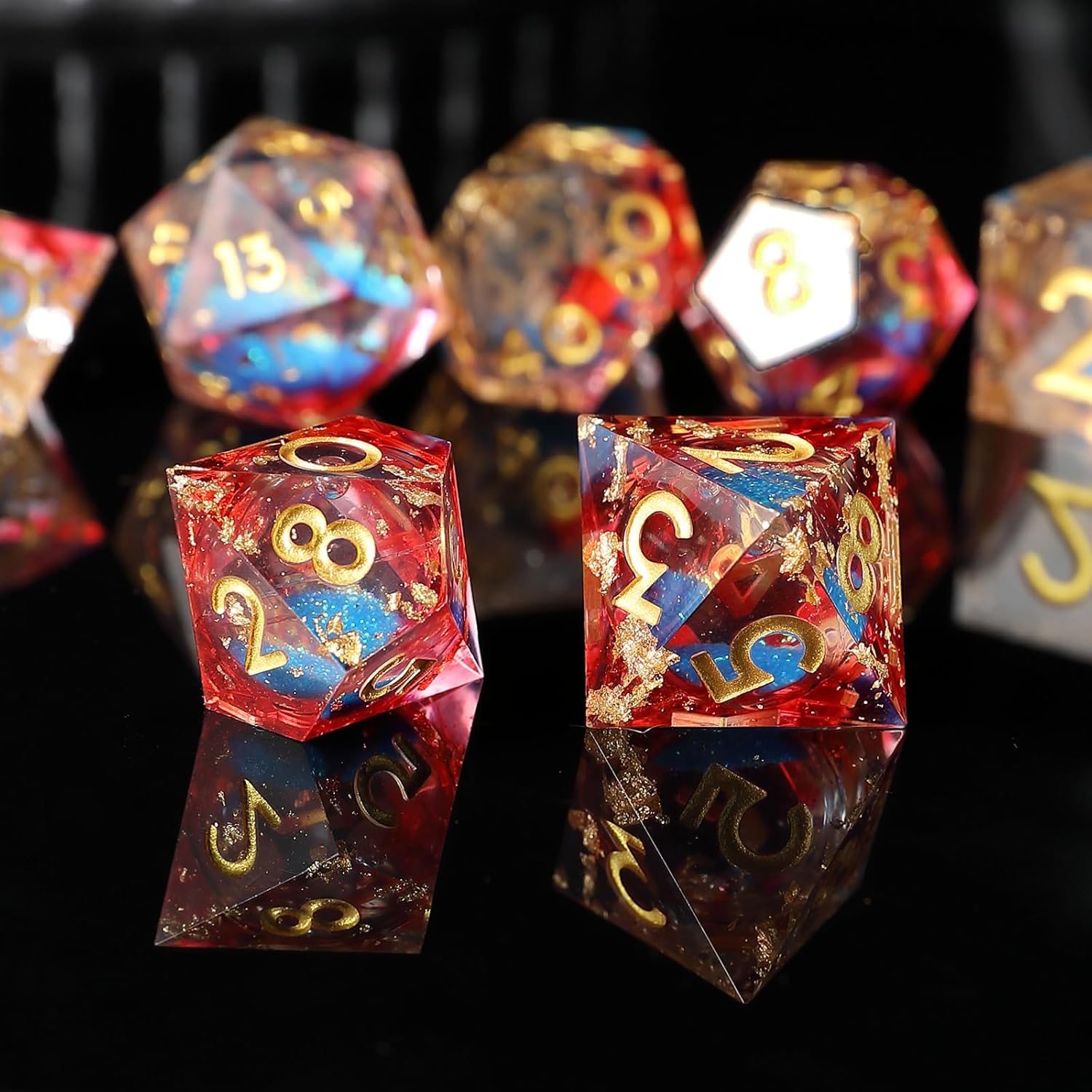 Thumbnail 5 de Liquid Core DND Dice Set 7pcs – Resin Sharp Edged Polyhedral Dice for Dungeons & Dragons